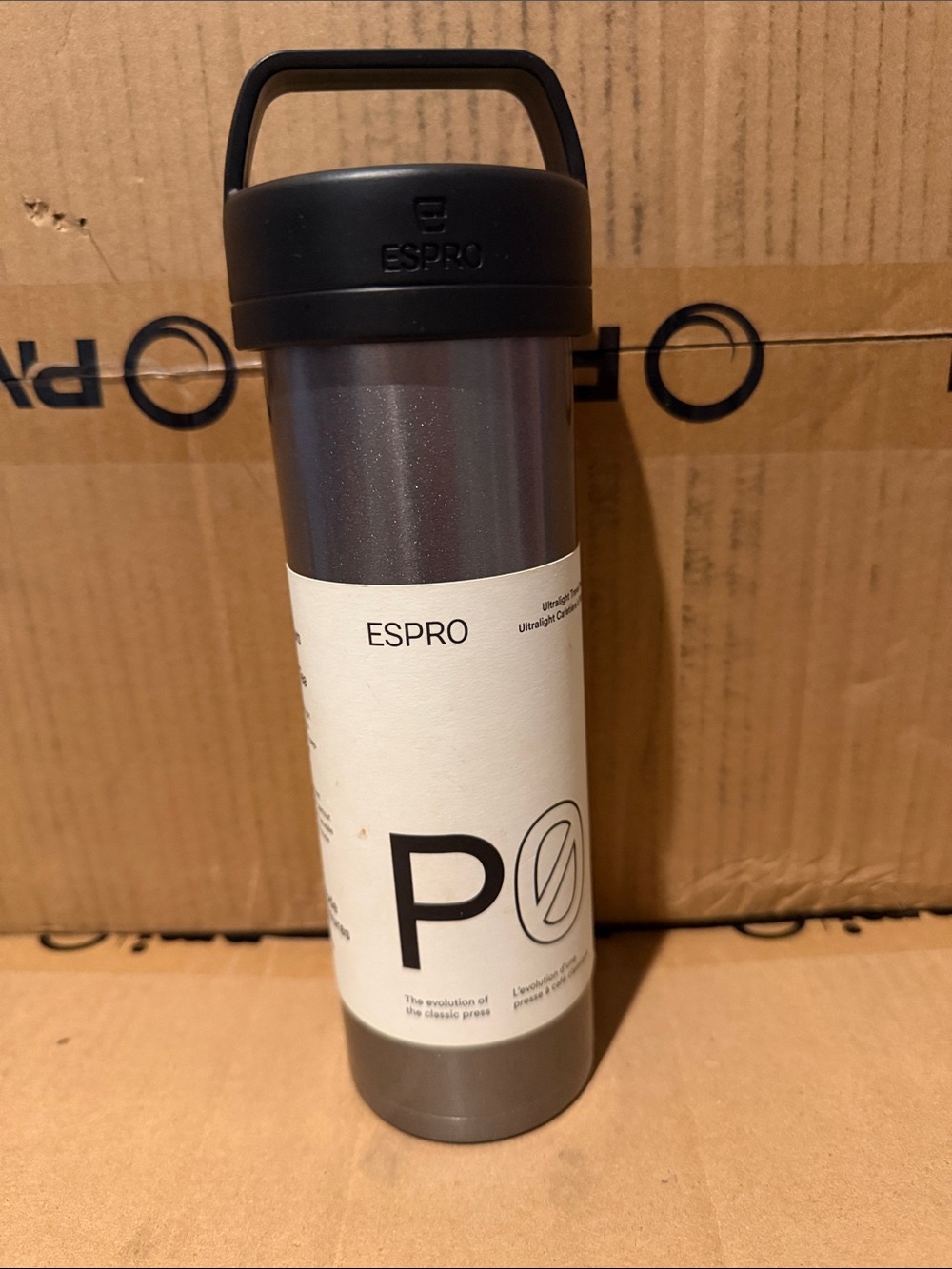 ESPRO Portable Travel French Press Tumbler - Metallic Gray & Black